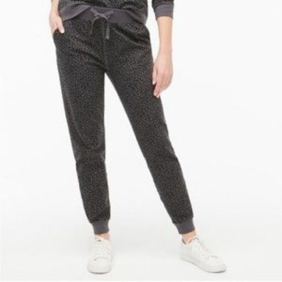 J.Crew Factory Leopard Print Terry Joggers cotton Sweatpants Size Large - Picture 5 of 15